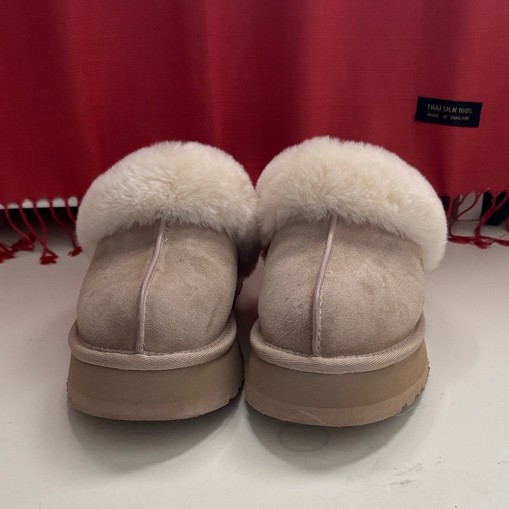 Ugg Disquette Beige Platform Women's Slippers